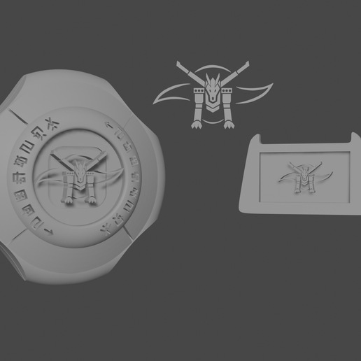 metalgarurumon 3d modello digivice cresta emblema stl digimon 3D print model - Mito3D