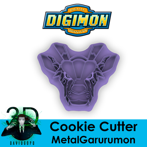 metalgarurumon biscoito cortador Digimon 3D print model - Mito3D