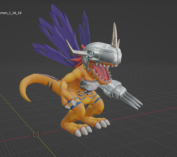 metallgraumon Digimon digidestined Agumon Greymon Wargreymon Schädelgreymon tai tri Anime tv 3d print model - Mito3D