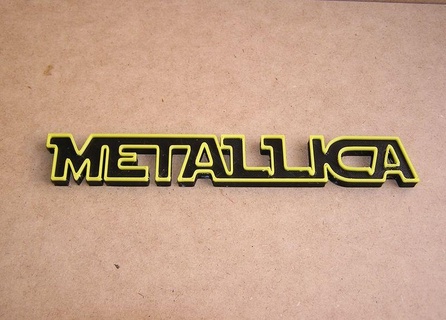 metallica logo firmar póster letrero difícil rock banda 3d print model - Mito3D
