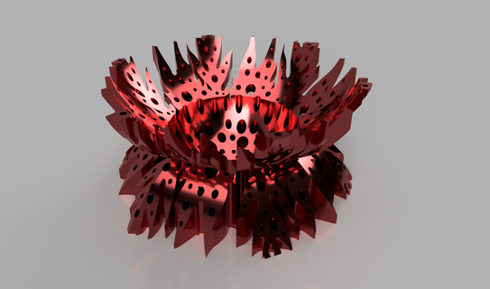 göktaşı etki krater çanak 3d print model - Mito3D