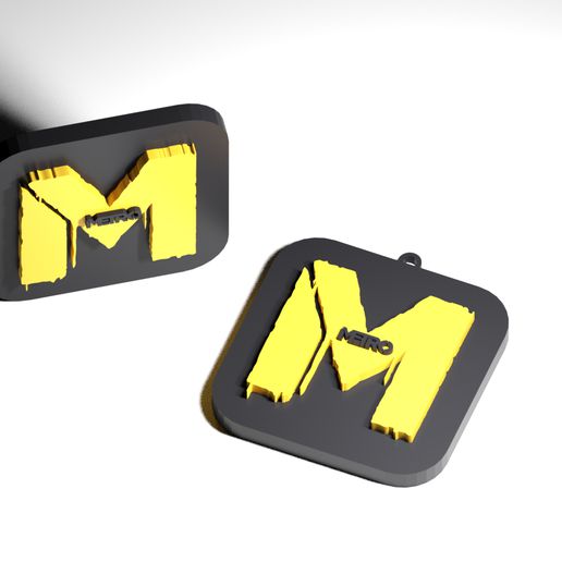 metro logotipo chaveiro 3D print model - Mito3D