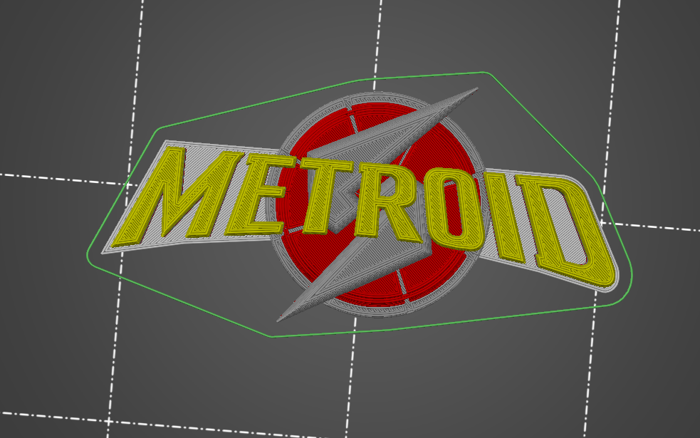 metroid logo lettre jeu vidéo Jeu nintendo 3D print model - Mito3D