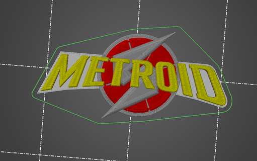 metroid principal logo letra logo videojuego juego metroid metroid principal nintendo 3d print model - Mito3D
