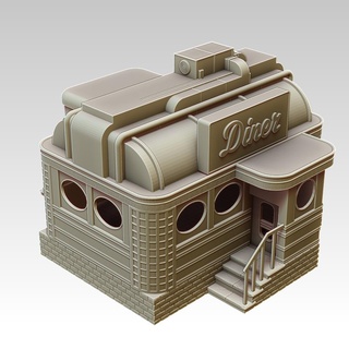 metropolis diner batman marvel crisis protocol terrain 3d print model - Mito3D