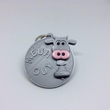 meuh yes art cow key ring 3d print model - Mito3D