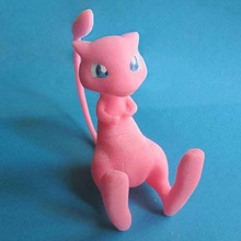 mew - impresso partes jogo brinquedo de acessórios pokemon cor-de-rosa lowpoly alta poli 3d print model - Mito3D