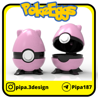 miagolare Pasqua uovo pokeballs Pokemon pokeball chicche easterxcults 3d print model - Mito3D