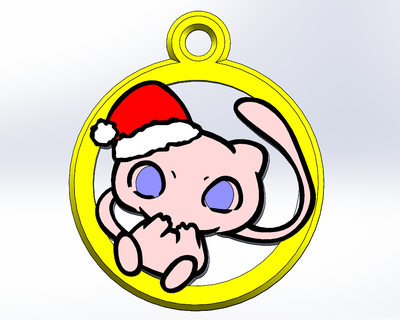 mew pokemon christmas ball baubles ornaments Various bauble decoration mewtwo keychain 3d print model - Mito3D