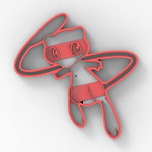 mew pokemon cortador de cookie a casa foundant carimbo afiada mewtwo 3d print model - Mito3D