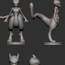 mewtwo arte xm studios girl mulher estatua escultura zbrush 3d print model - Mito3D
