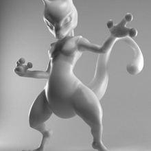 mewtwo art pokemon elegoomars la resina chitubox el anime 3d print model - Mito3D