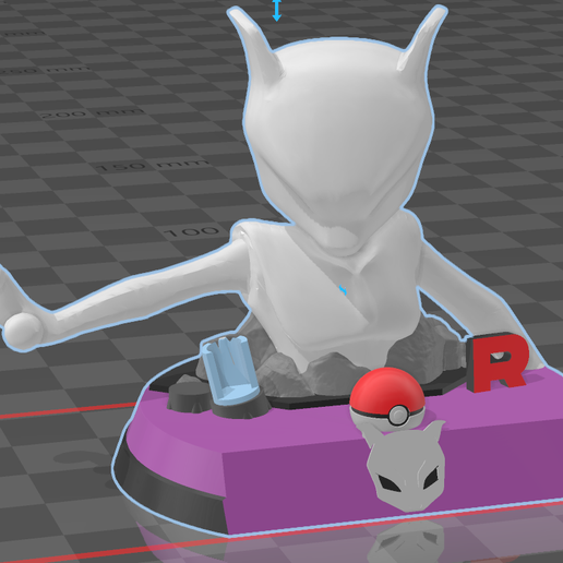 mewtwo exibição Pokémon 3D print model - Mito3D