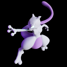mewtwo figure - pokemon art mew légendaire jeux de nintendo le monstre la créature l'anime 3d print model - Mito3D
