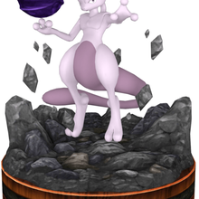 mewtwo figura Pokemon duello gioco anime app cartone animato nintendo scultura prima generazione statua tavolo 3d print model - Mito3D
