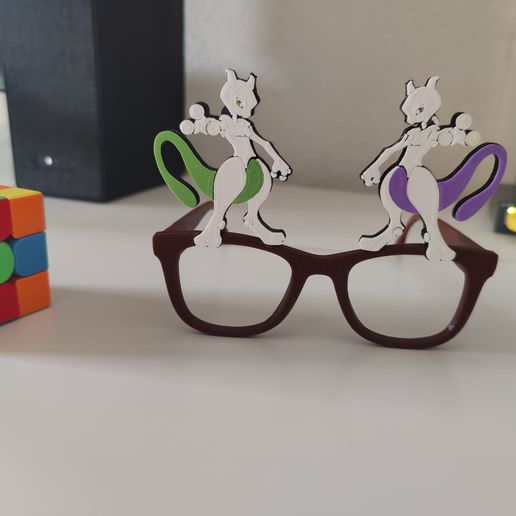 mewtwo óculos festa moda Pokémon brilhante self made mtprintmodels carnaval 3D print model - Mito3D