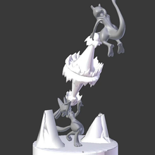 mewtwo lucario arte Pokémon lucarion batalha 3d print model - Mito3D