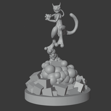 mewtwo pok mon art pokemon figurine base design chibi high details quality gaming 3d print model - Mito3D
