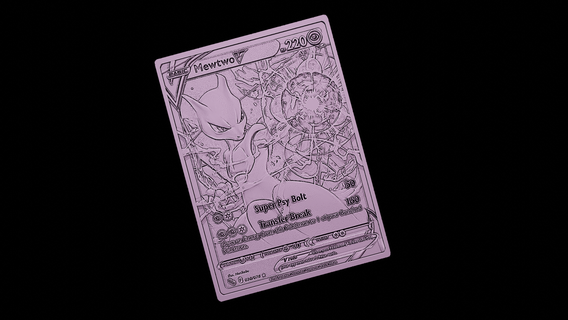 mewtwo Pokémon jogos jogo cartas rpg Pokemongo mewtwo cinza anime Admirador arte alívio quadro Armação Nintendo cartas 3d print model - Mito3D