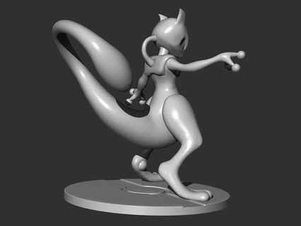 mewtwo Pokémon 150 poussée miauler Légende légendaire 3d print model - Mito3D