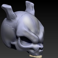 mewtwo skull art pokemon 3d print model - Mito3D