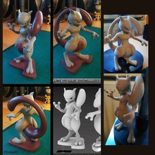 mewtwo jeu pokemon jouet figurine l'art 3d print model - Mito3D