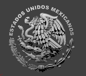 mexicano Saco brazos Arte águila mexico nacional serpiente nopal 3d print model - Mito3D