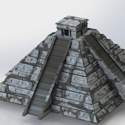 Mexikaner Pyramide Tempel Kukulkan Architektur Mexiko aztekisch Maya uralt 3D print model - Mito3D