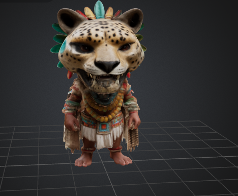 mexican shaman a jaguar head game 3D print model - Mito3D