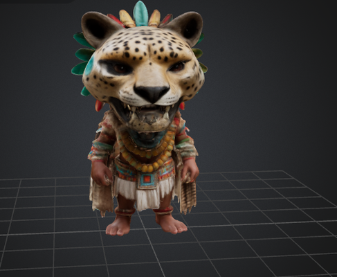 mexican shaman a jaguar head game 3d print model - Mito3D