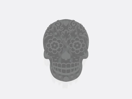 mexicain crâne biscuit coupeur biscuits sucre pâte fondant coupe 3d print model - Mito3D