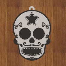 mexican skull keychain 3d print model - Mito3D