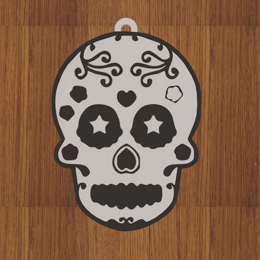 mexican skull keychain 3D print model - Mito3D