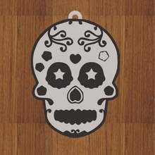 mexican skull keychain 3d print model - Mito3D