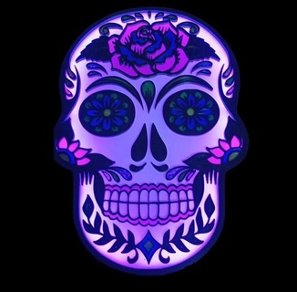 mexican skull lamp lamp lamp skull mexico mexican led multicolor  3d print model - Mito3D