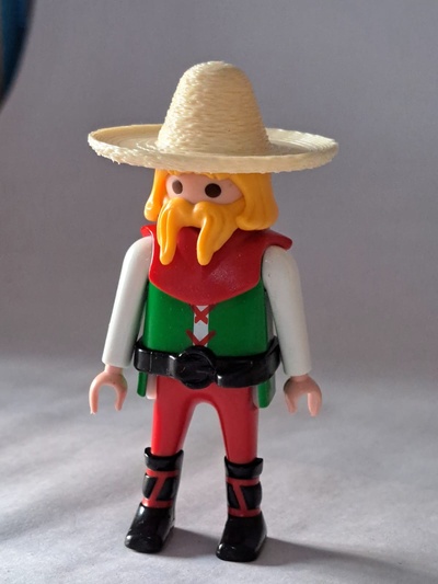 messicano sombrero playmobil gioco cappello occidentale selvaggio vecchio ovest cannuccia 3d print model - Mito3D