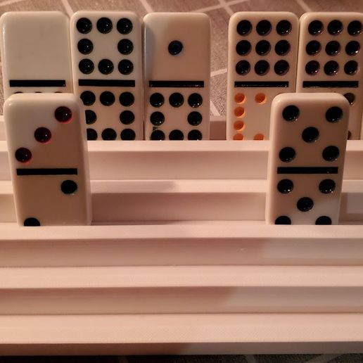mexican train domino stadium domino stand mexican train dominos dominos holder tray 3D print model - Mito3D