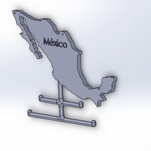 Meksika haritası madalyon gadget runner 5k 10 maraton coğrafya ülke harita göster 3d print model - Mito3D