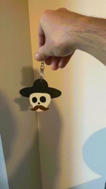 mexico style skull keyring tdm crossbones coco key ring decoration 3D print model - Mito3D