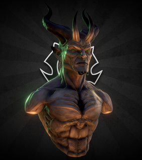 mezach demon gatekeeper bust Art warhammer warcraft lotr fantasy enemy statue tabletop dnd game art horror 3d print model - Mito3D