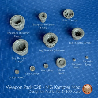 mg 1 100 ms18-e kampfer thruster rivet detail upgrade set gundam gunpla mobile suit ms pack 3d print model - Mito3D