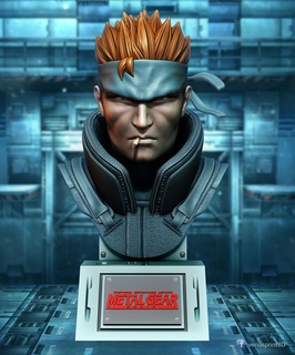 mgs - solid snake bust mgs metal gear solid solid snake snake snake bust buste  3d print model - Mito3D