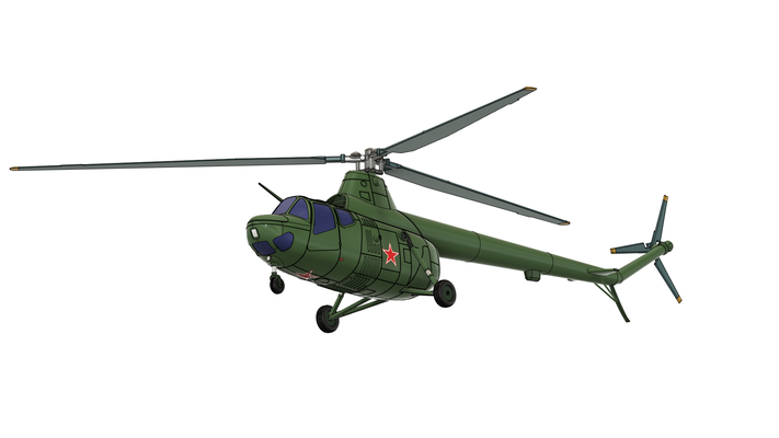 mi-1 helicopter game mi1 1 72 scale model miniatures aeronautical choper mil pzl sm-2 history aviation airport 3d print model - Mito3D