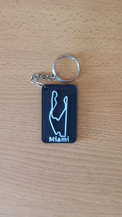 miami circuit key chain rings keychain keychains f1 circuits 3d print model - Mito3D