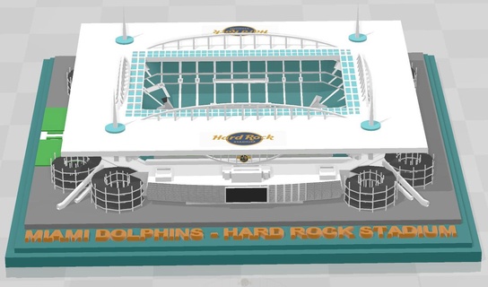 miami delfines difícil rock estadio arena parque fútbol nfl afc parrilla 3d print model - Mito3D
