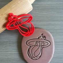 miami heat cookie cutter bastketball nba baking dough shape kitchen bake cookies speculoos 3d print model - Mito3D