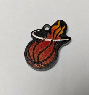 miami heat keychain earrings pendant earring necklace basketball 3d print model - Mito3D