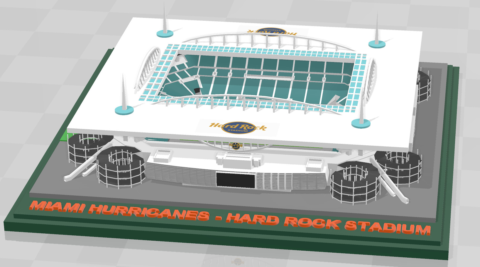 miami furacões Difícil Rocha estádio estadio Faculdade acc 3D print model - Mito3D