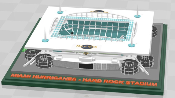 Miami Hurrikane schwer Felsen Stadion stadion estadio Hochschule gem 3d print model - Mito3D