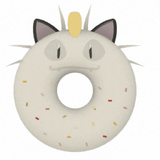 miaouss opokemon donut & keychain pokemon cat cute kawaii gateay cake key ring figurine decoration sugar 3d print model - Mito3D